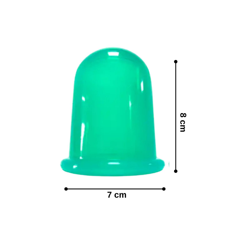 Silikon Vakumlu Selülit Masaj Kupası Yeşil Renk En Büyük Boy