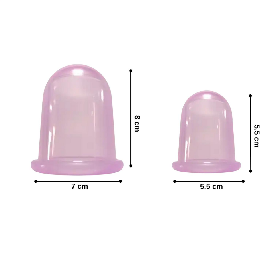 Silikon Vakumlu Selülit ve Boyun Masaj Kupa Seti 2'li Mor Renk