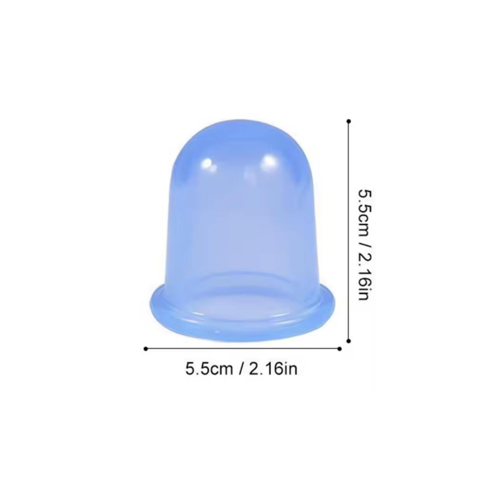 Silikon Vakumlu Yüz & Boyun Masaj Kupası Mavi Renk Orta Boy