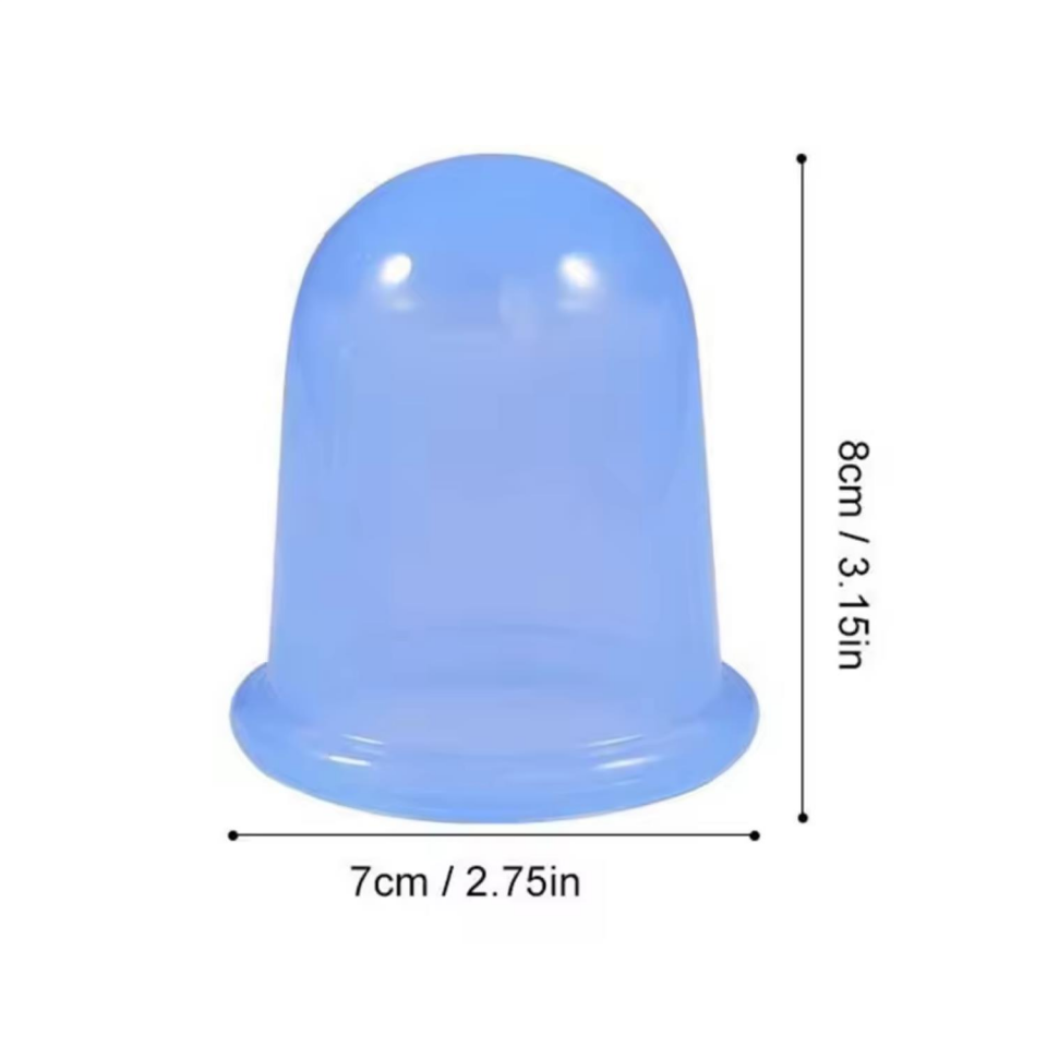 Silikon Vakumlu Selülit Masaj Kupası Mavi Renk En Büyük Boy