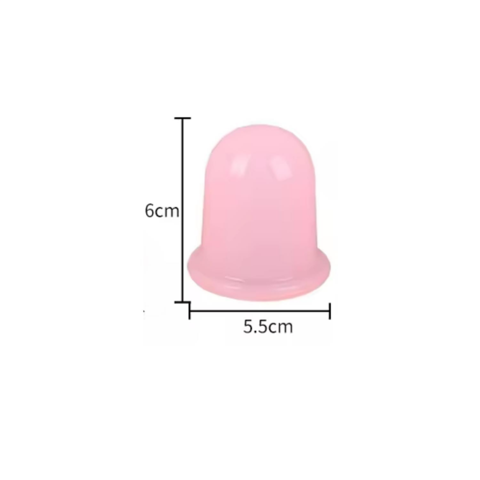 Silikon Vakumlu Yüz & Boyun Masaj Kupası Pembe Renk Orta Boy