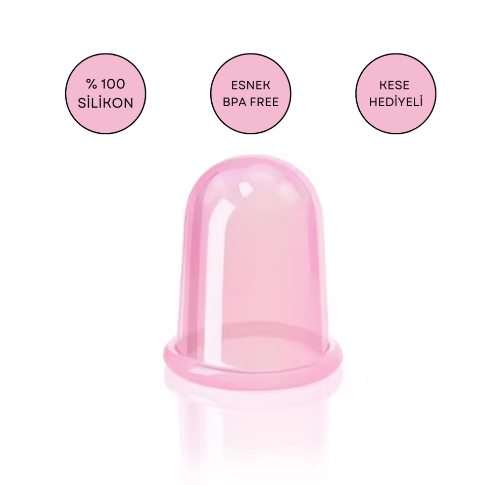 Silikon Vakumlu Selülit Masaj Kupası Pembe En Büyük Boy