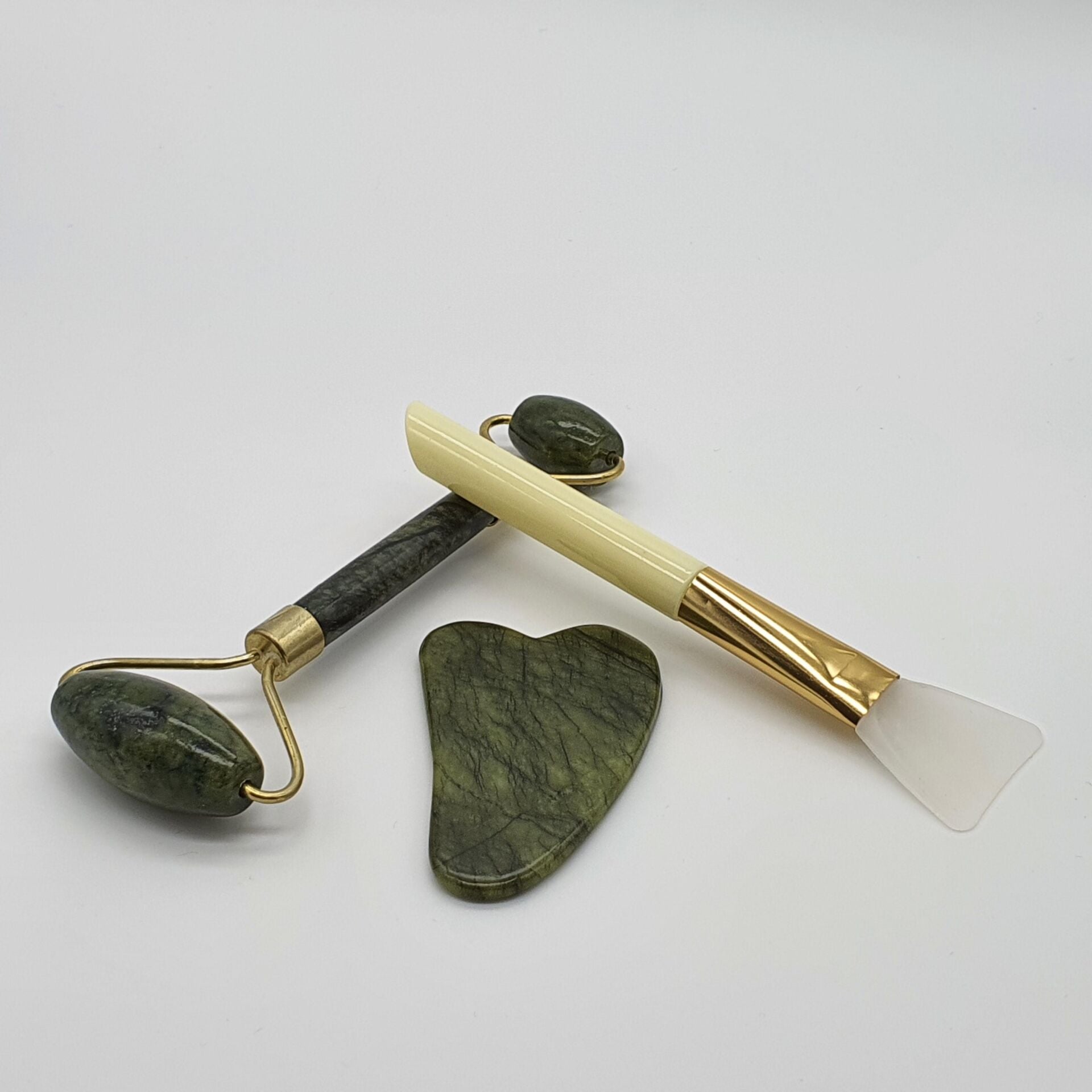 Jade Yeşim Taşı Roller Gua Sha Yüz Masaj Seti