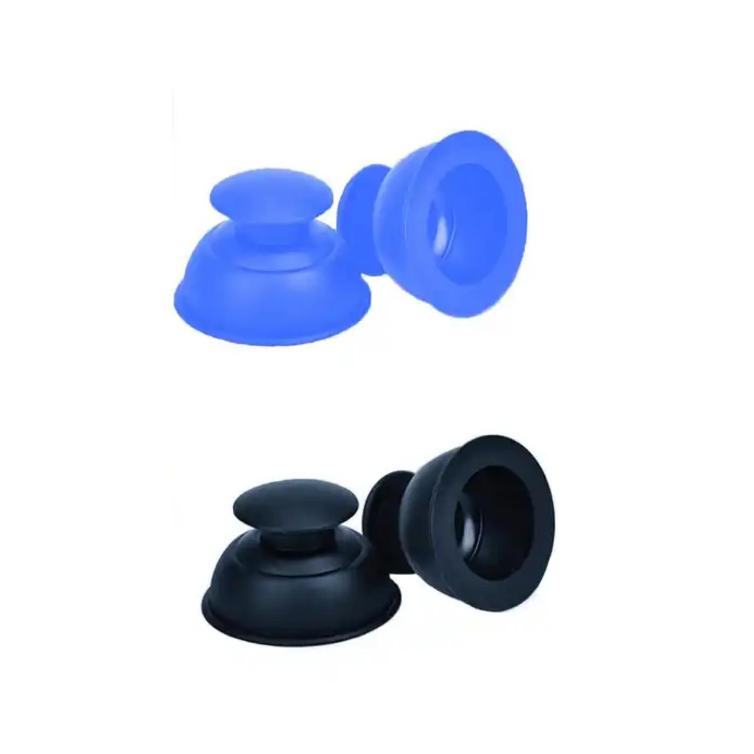 Vantuz Silikon Selülit & Masaj Kupası 4'lü Set Mavi-Siyah Renk