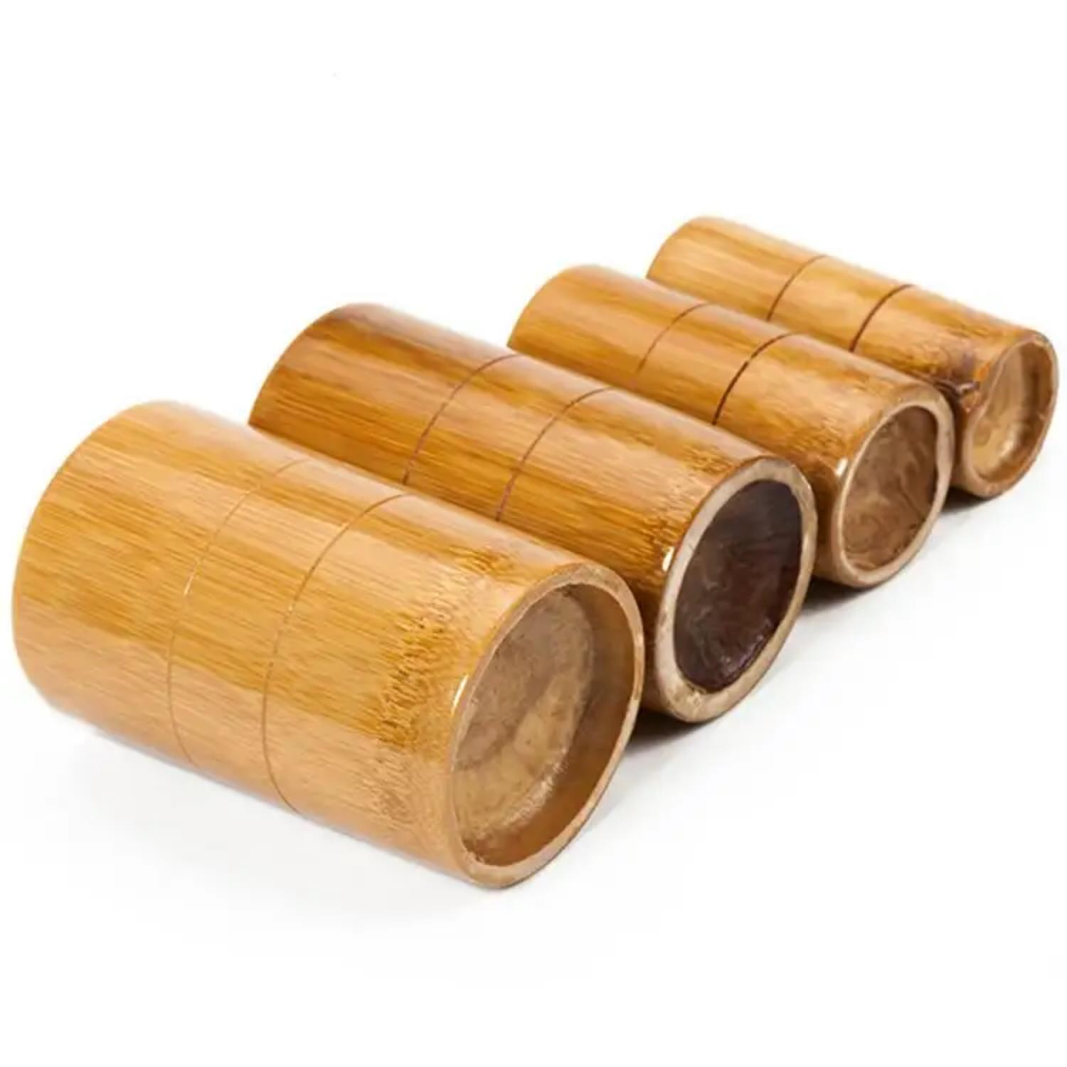 Bambu Masaj Kupa Seti Selülit Masaj Kupası 4'lü Set