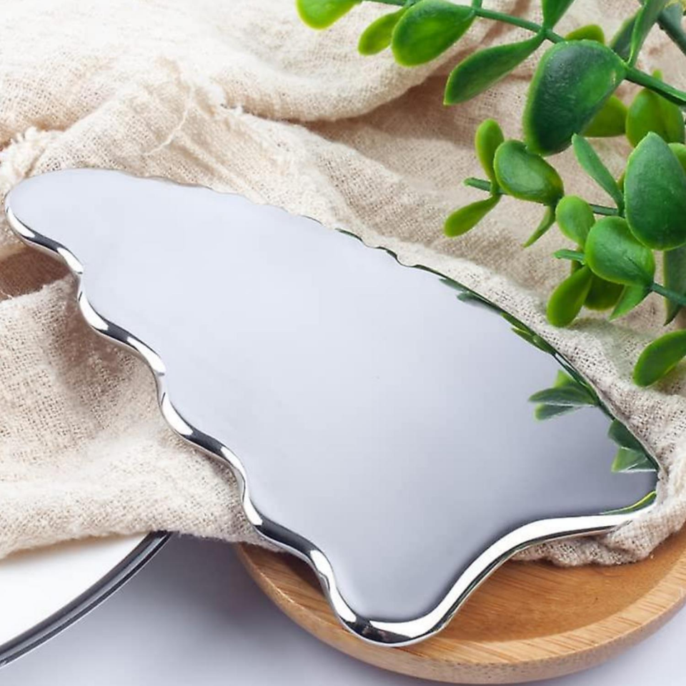 Metal Yüz Masaj Aleti Face Guasha Face Yoga Dalgalı Graston Aparatı