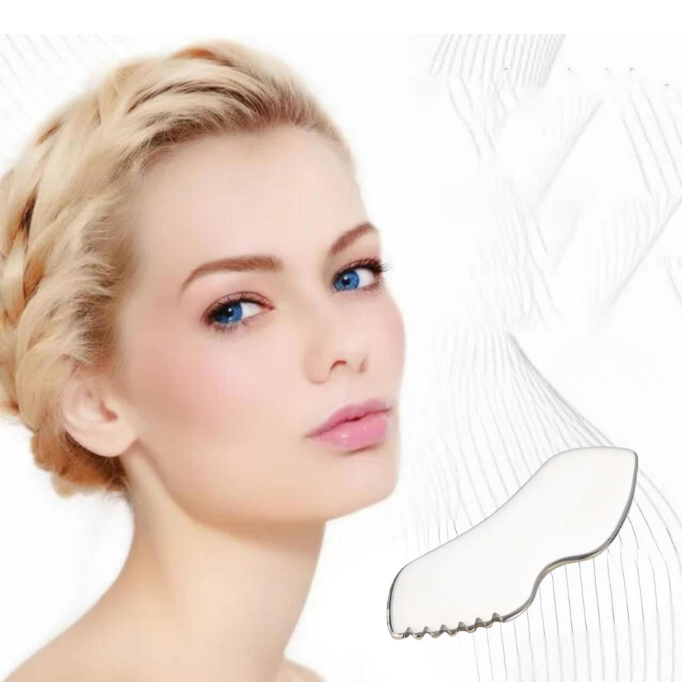 Face Yoga Metal Yüz Masaj Aleti Face Guasha 2 'li Graston Set