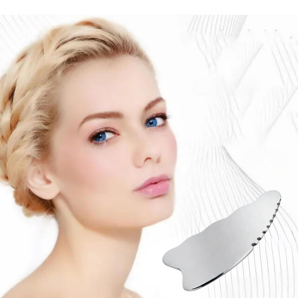 Face Yoga Metal Yüz Masaj Aleti Face Guasha 2 'li Graston Set