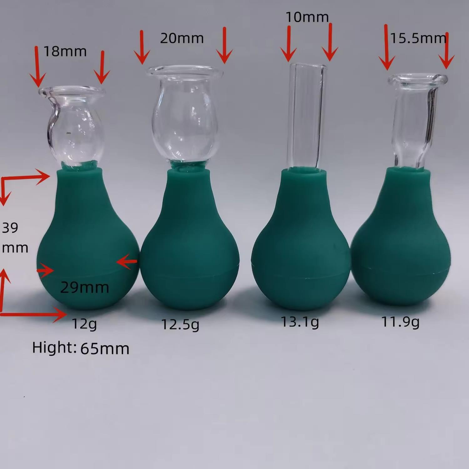 Mini Silikon Vakumlu Cam Yüz Masaj Kupası 4'lü Set Yeşil Renk