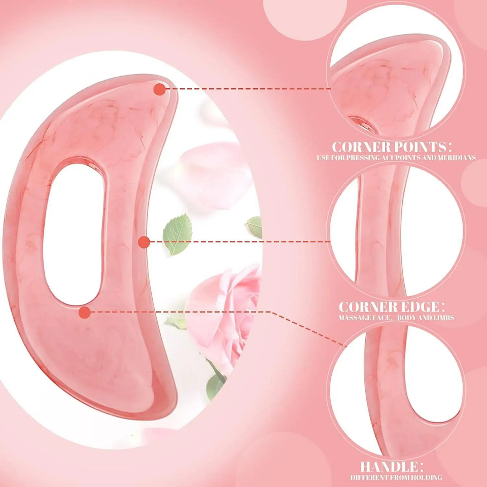 Graston Reçine Selülit Gua Sha Masaj Aparatı Pembe Renk