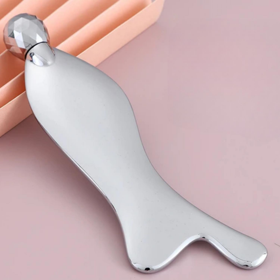 Metal Yüz Masaj Aleti Face Yoga Guasha 3D Roller Graston Aparatı