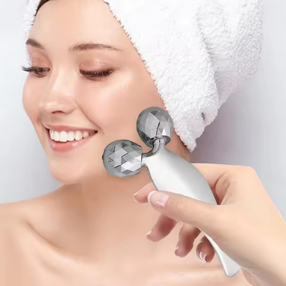 Metal Yüz Masaj Aleti Face Guasha 3 D Roller Graston Aparatı Model 3