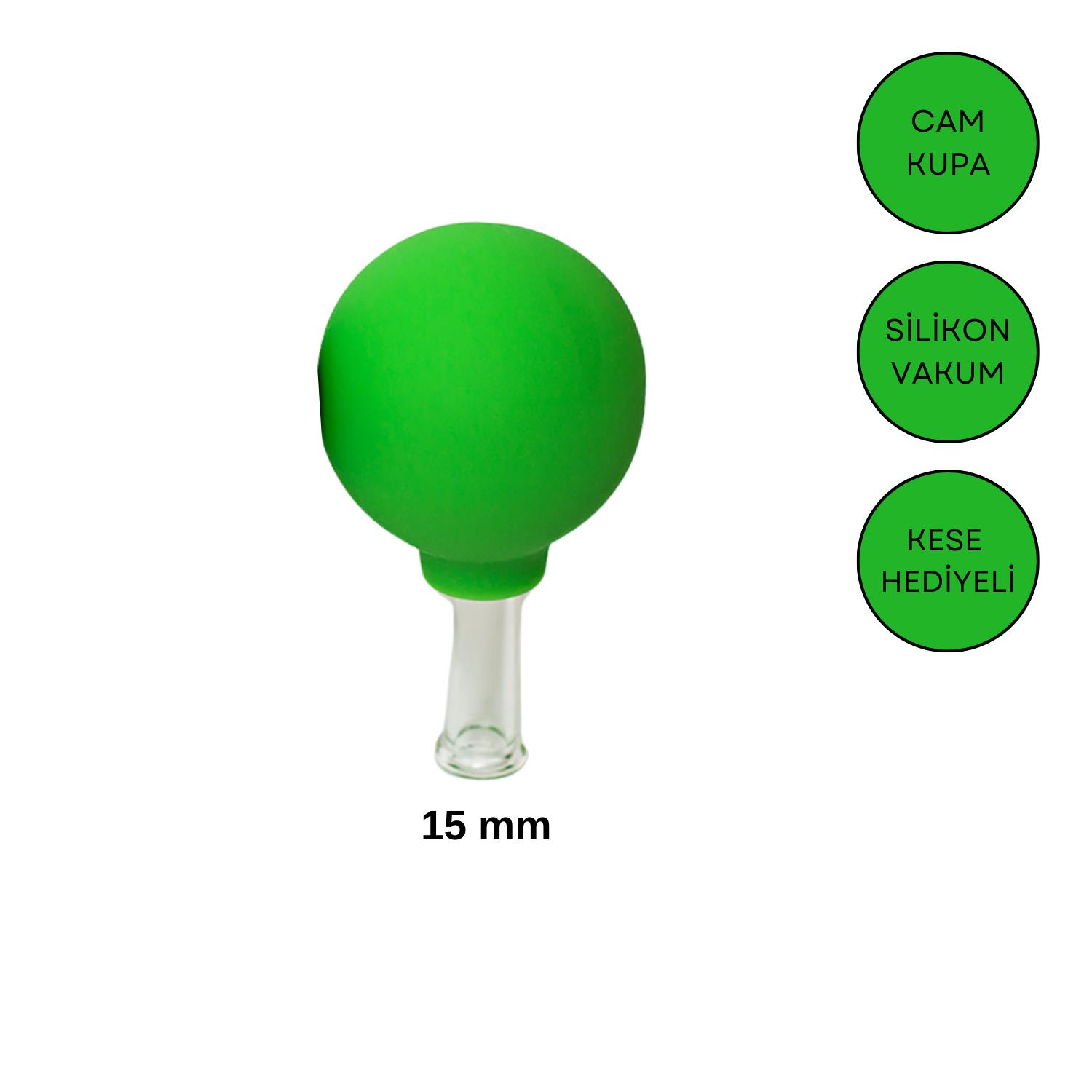 Silikon Vakumlu Göz ve Burun Çevresi Cam Masaj Kupası No:1 Açık Yeşil Renk