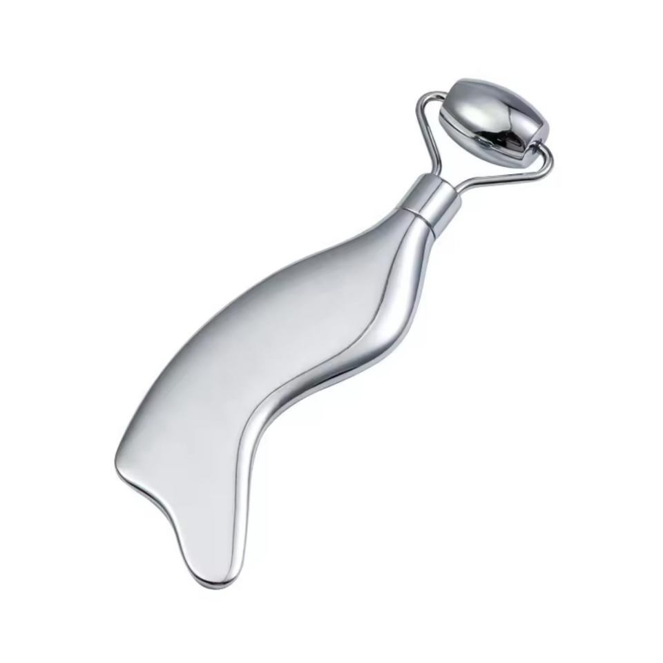 Metal Cilt Sıkılaştırıcı Face Gua Sha Rulosu Yüz Masaj Roller Model 5