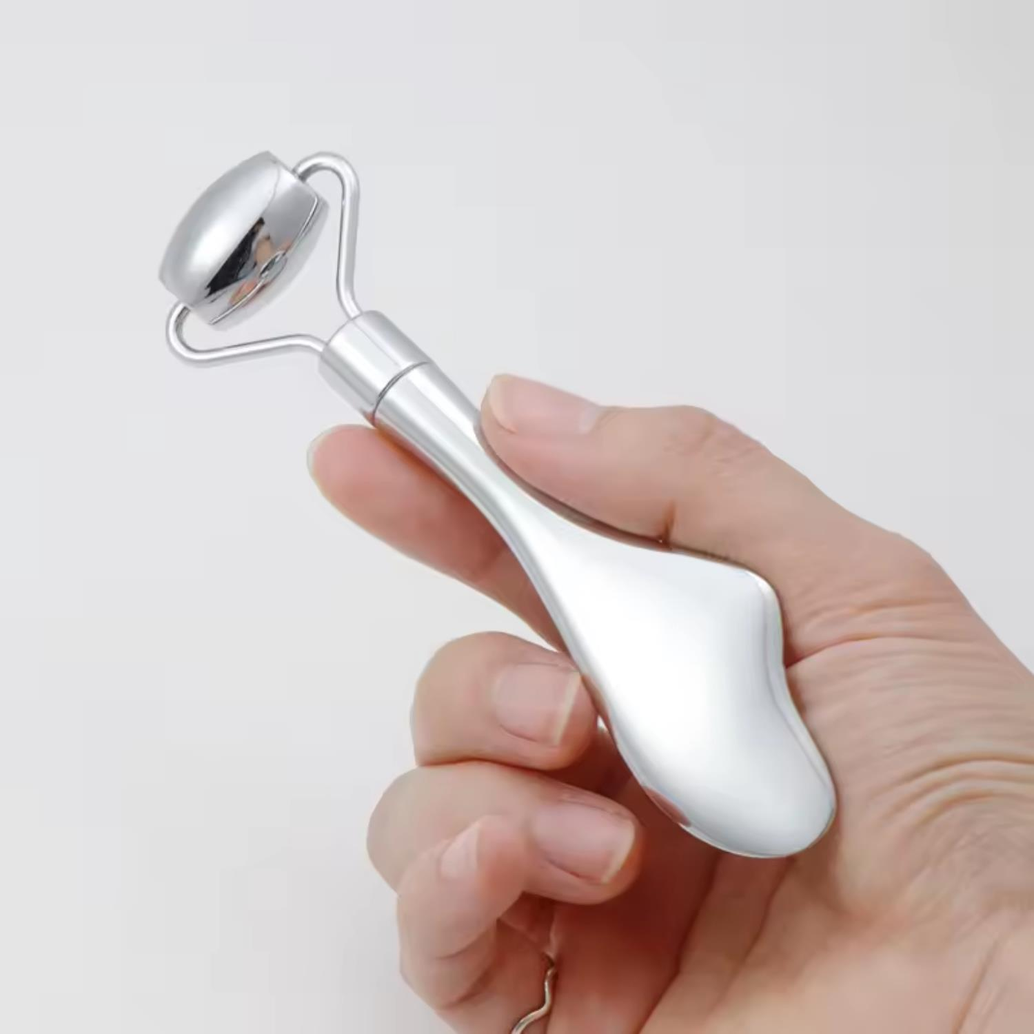 Metal Cilt Sıkılaştırıcı Face Yoga Gua Sha Rulosu Yüz Masaj Roller Model 4