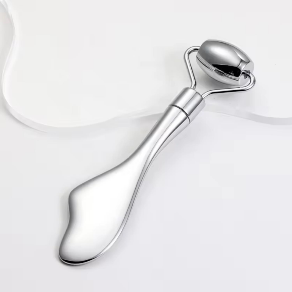 Metal Cilt Sıkılaştırıcı Face Gua Sha Rulosu Yüz Masaj Roller Model 4