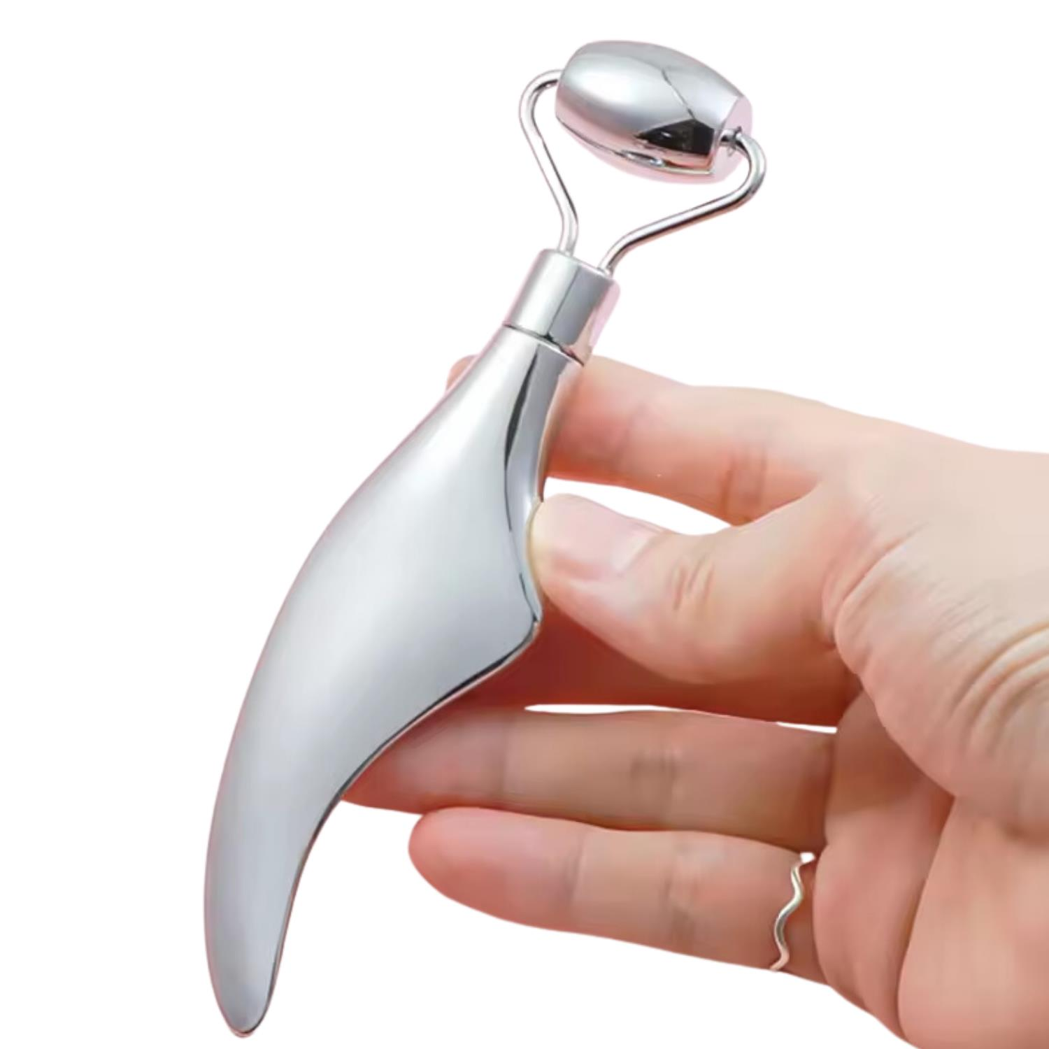 Metal Cilt Sıkılaştırıcı Face Yoga Gua Sha Rulosu Yüz Masaj Roller Model 3