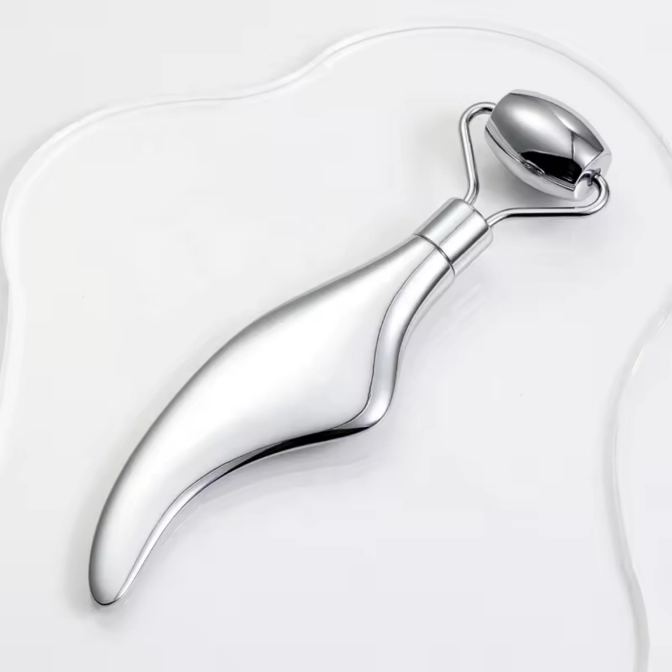 Metal Cilt Sıkılaştırıcı Face Yoga Gua Sha Rulosu Yüz Masaj Roller Model 3