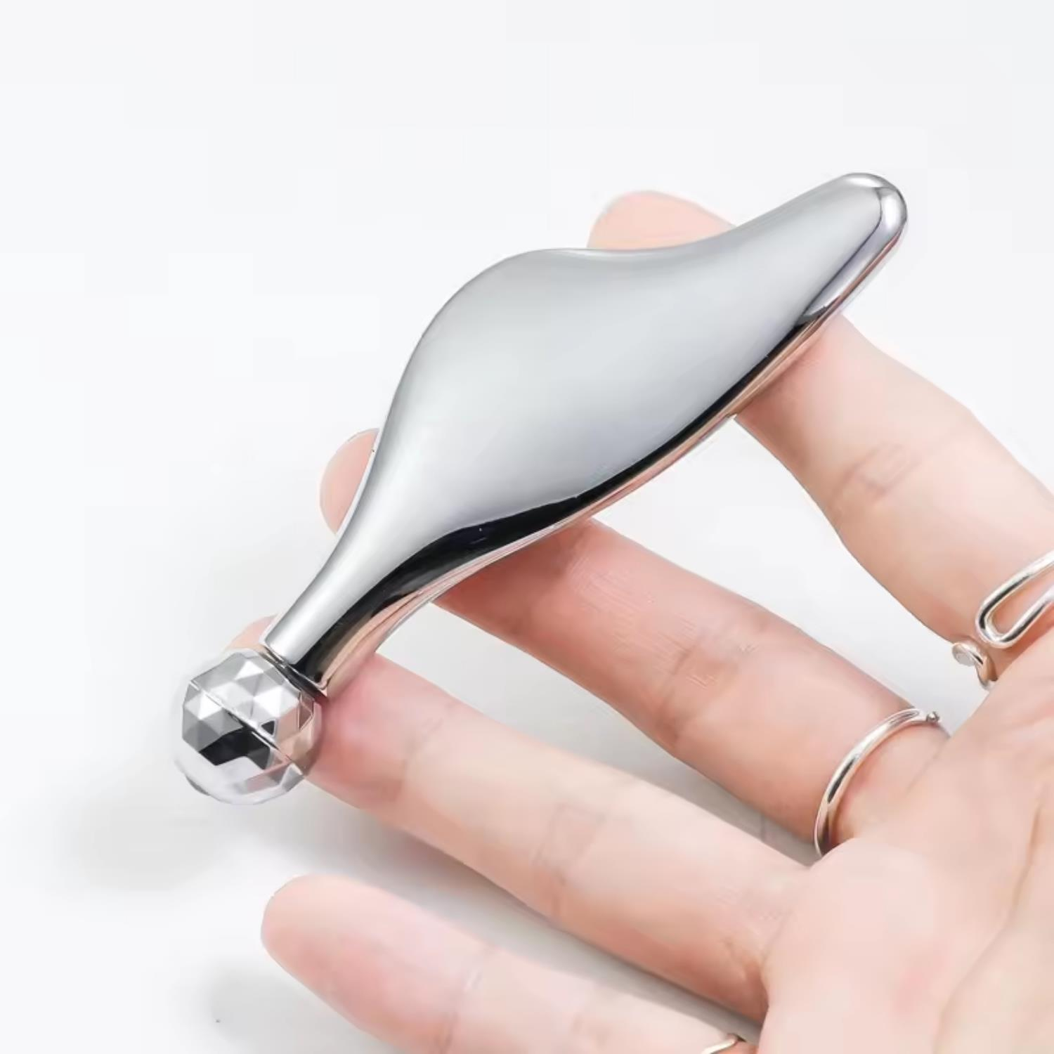 Metal Yüz Masaj Aleti Face Yoga Guasha 3D Roller Graston Aparatı Model 2