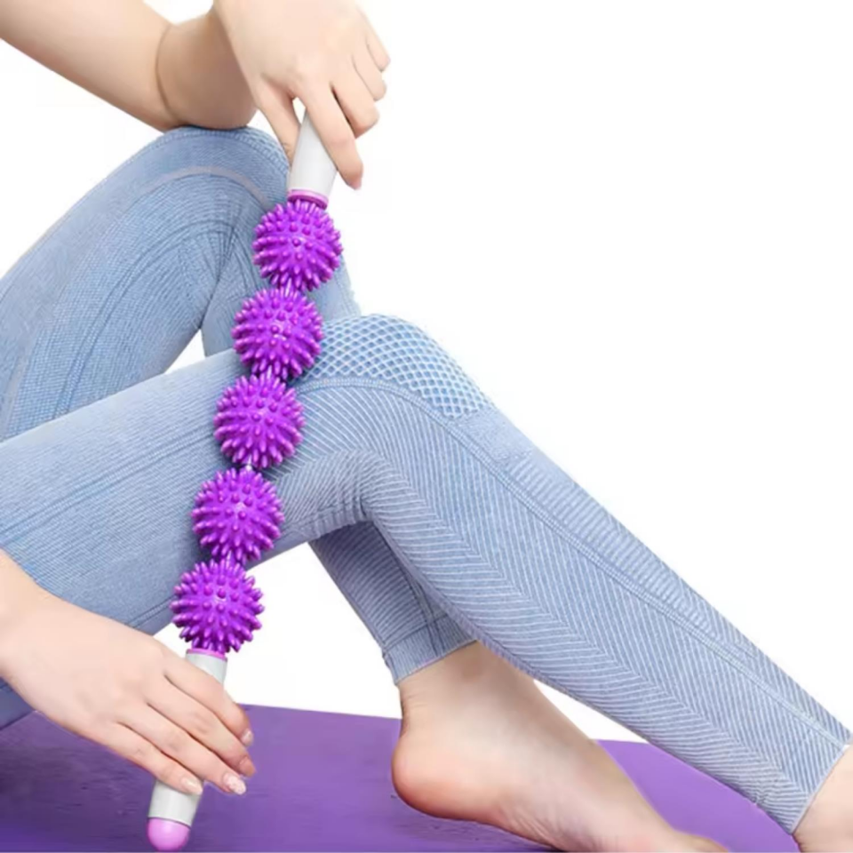 Dikenli Selülit & Masaj Sopası 5 Tekerlekli Mor Renk