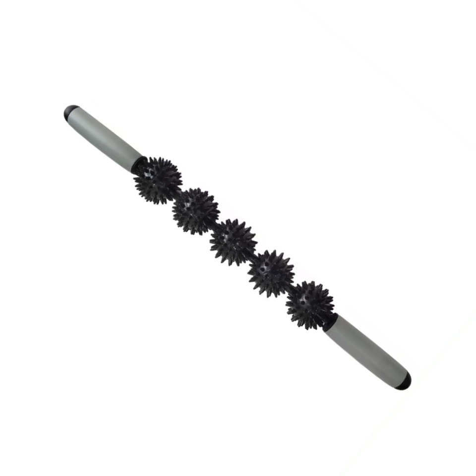 Dikenli Selülit & Masaj Sopası 5 Tekerlekli Siyah Renk