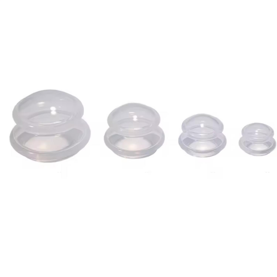 Vakumlu Silikon Masaj Kupa Seti Selülit & Hacamat Kupası 4'lü Set Beyaz Renk