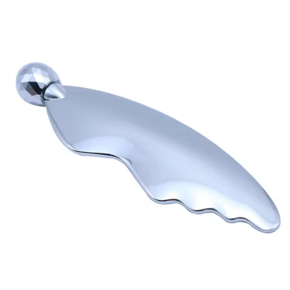 Metal Cilt Sıkılaştırıcı Face Yoga 3D Roller Kelebek Gua Sha Yüz Masaj Graston Aparatı