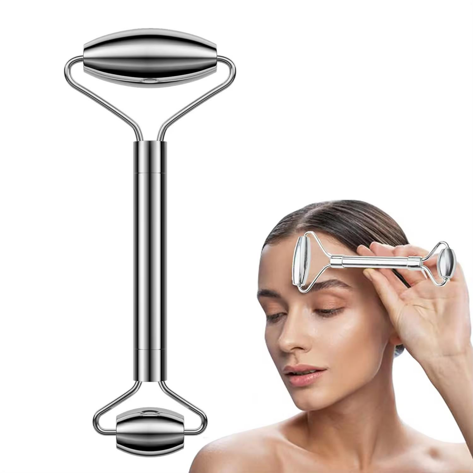 Metal Cilt Sıkılaştırıcı Face Yoga Gua Sha Rulosu Yüz Masaj Roller Model 1