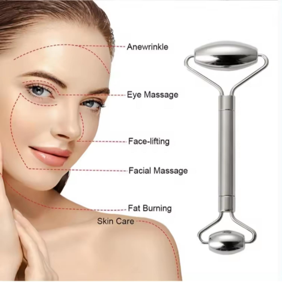 Metal Cilt Sıkılaştırıcı Face Yoga Gua Sha Rulosu Yüz Masaj Roller Model 1
