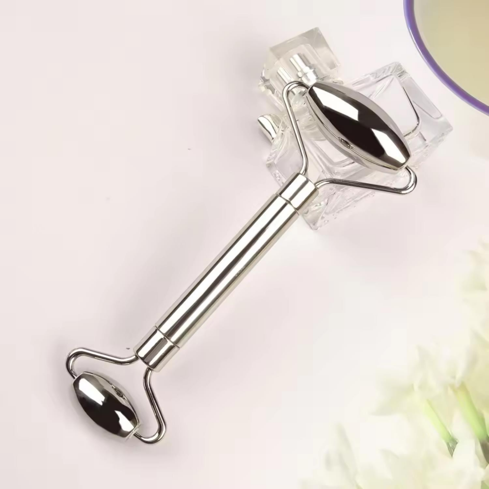 Metal Cilt Sıkılaştırıcı Face Yoga Gua Sha Rulosu Yüz Masaj Roller Model 1