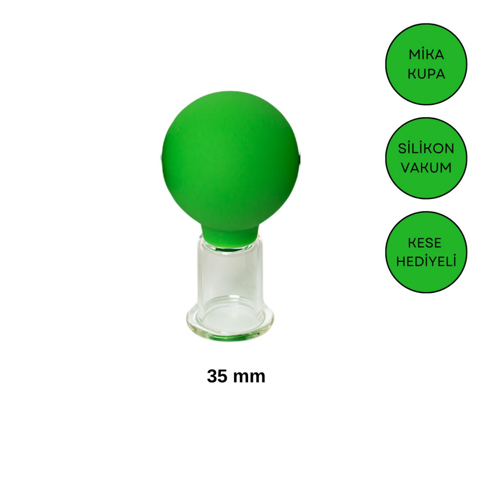 Mika Silikon Vakumlu Yüz ve Boyun İçin Masaj Kupası No:3 Açık Yeşil Renk