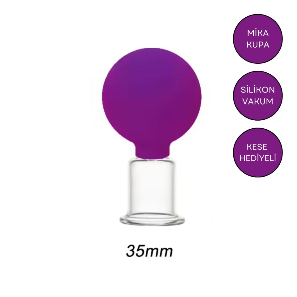 Mika Silikon Vakumlu Yüz ve Boyun İçin Masaj Kupası No:3 Koyu Mor Renk