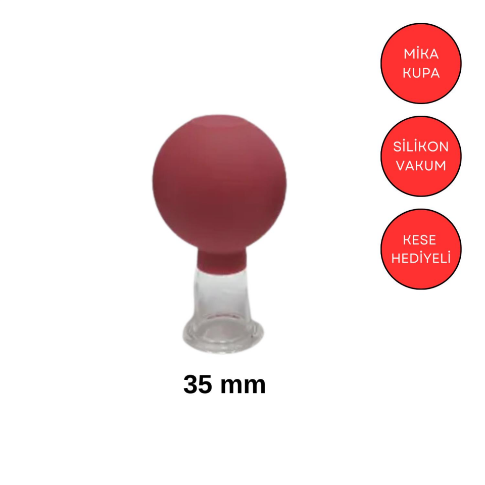 Mika Silikon Vakumlu Yüz ve Boyun İçin Masaj Kupası No:3 Kırmızı Renk