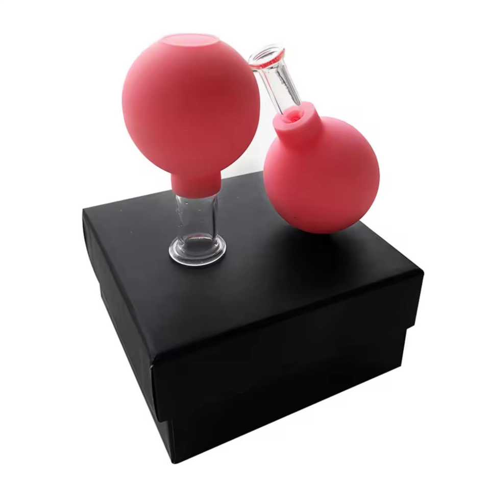 Mika Silikon Vakumlu Yüz Masaj Kupası 2'li Set Kırmızı Renk