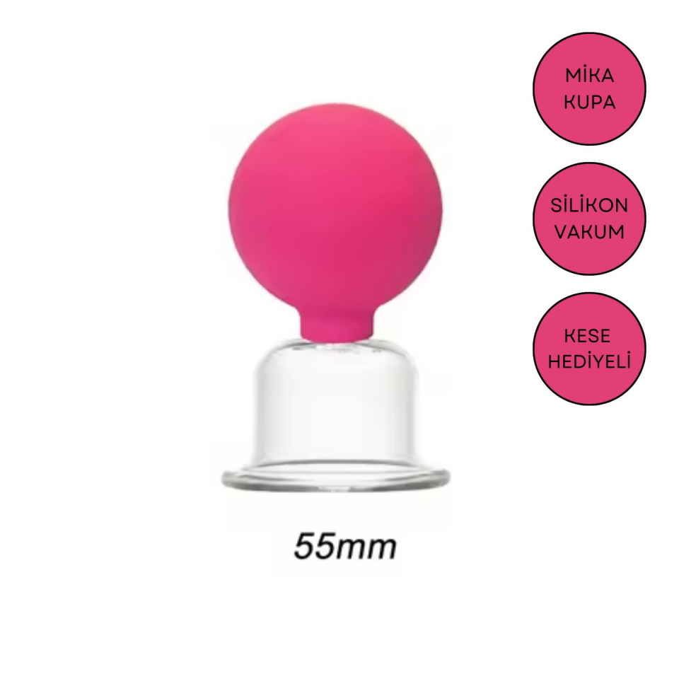 Mika Silikon Vakumlu Boyun Bölgesi Kullanım İçin Masaj Kupası No:4 Gül Pembe Renk