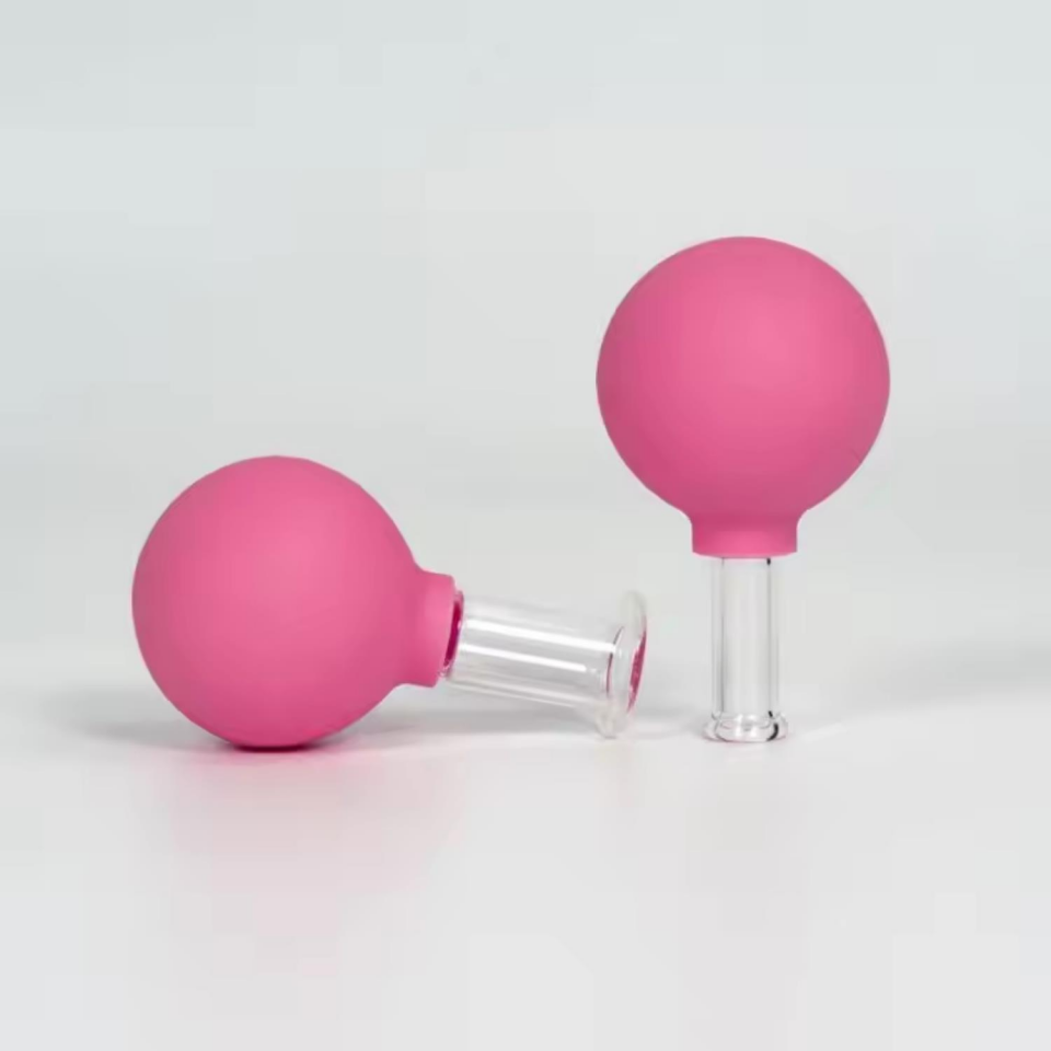 Mika Silikon Vakumlu Yüz Masaj Kupası 2'li Set Gül Pembe Renk