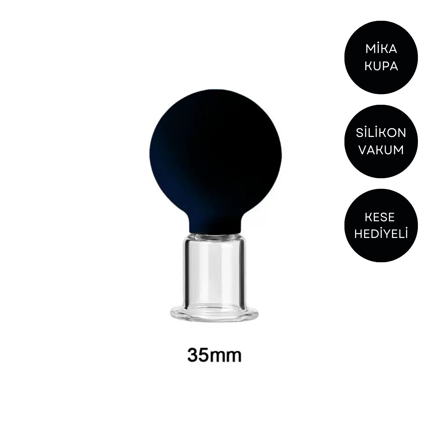 Mika Silikon Vakumlu Yüz ve Boyun İçin Masaj Kupası No:3 Siyah Renk