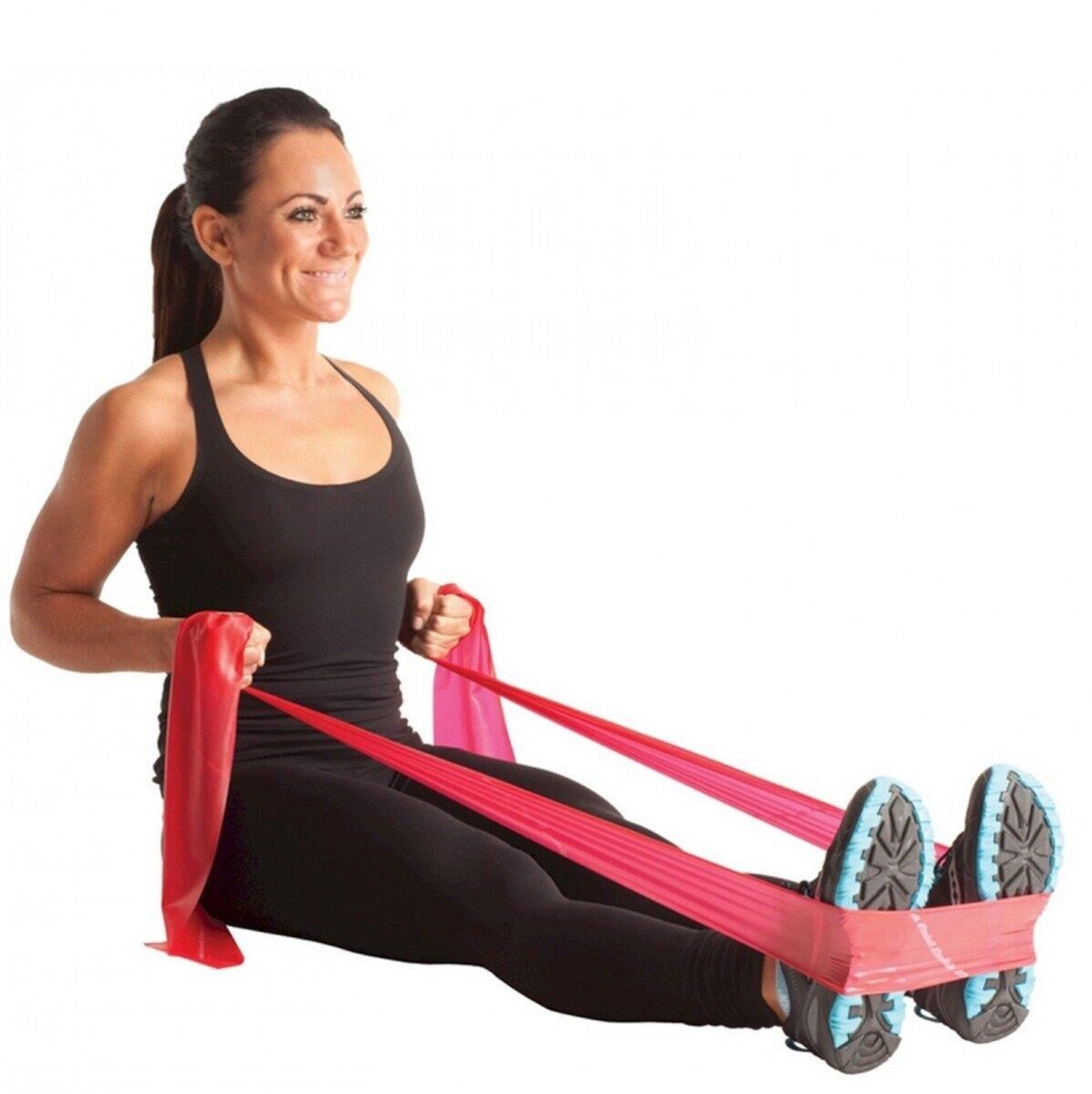 Yoga & Pilates Egzersiz Bandı 1 Metre Çeşitleri Kırmızı (Hafif)