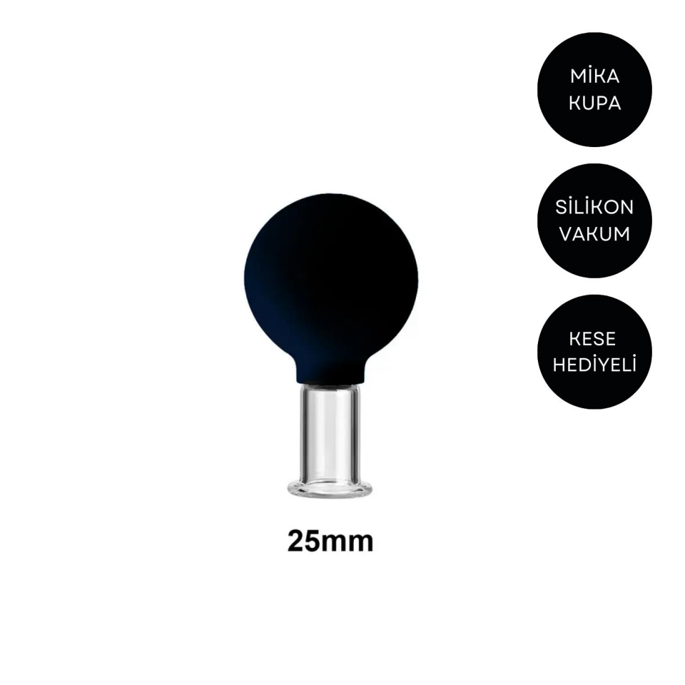 Mika Silikon Vakumlu Yüz ve Boyun İçin Masaj Kupası No:2 Siyah Renk