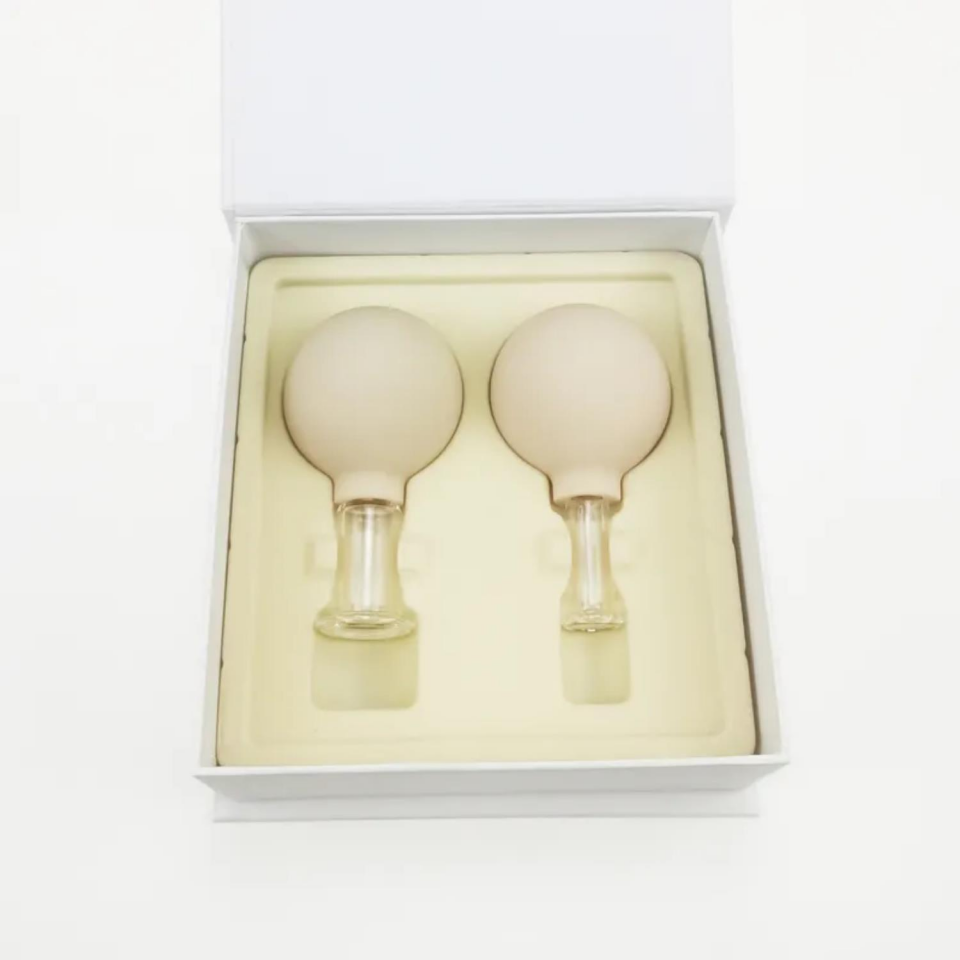 Mika Silikon Vakumlu Yüz Masaj Kupası 2'li Set Bej Renk