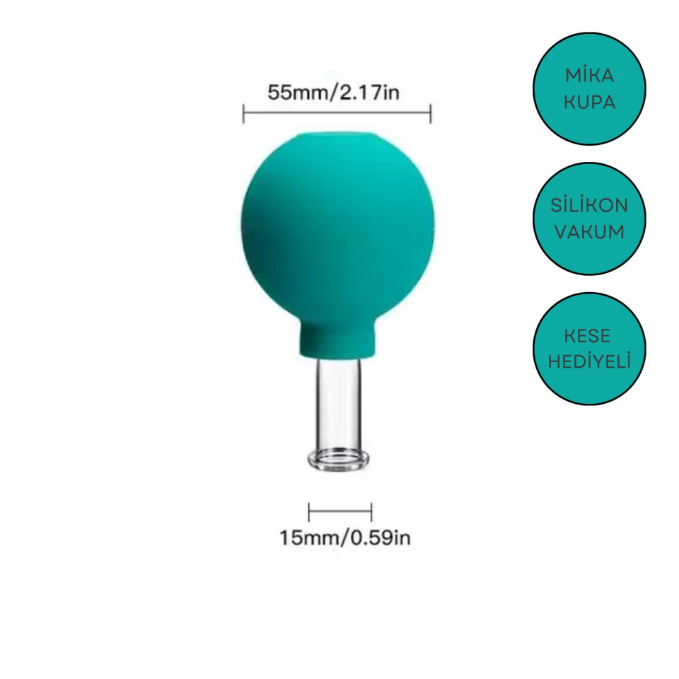 Mika Silikon Vakumlu Göz ve Burun Çevresi Masaj Kupası No:1 Yeşil Renk