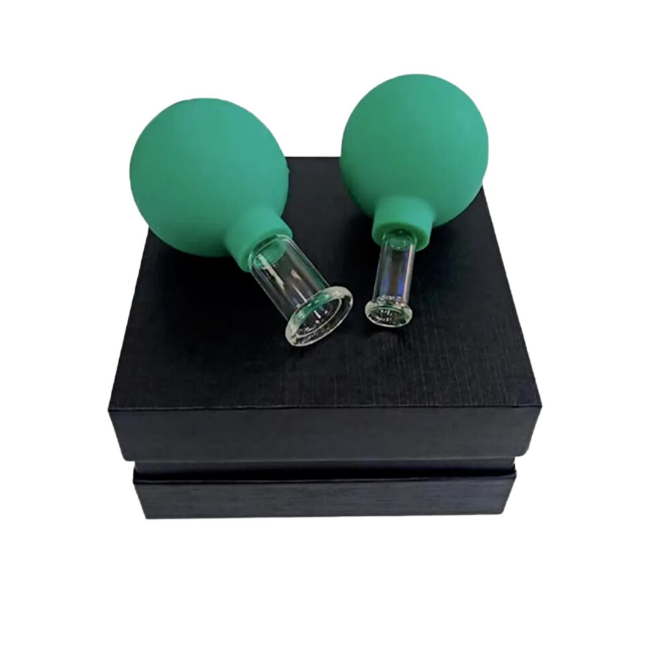 Mika Silikon Vakumlu Yüz Masaj Kupası 2'li Set Yeşil Renk