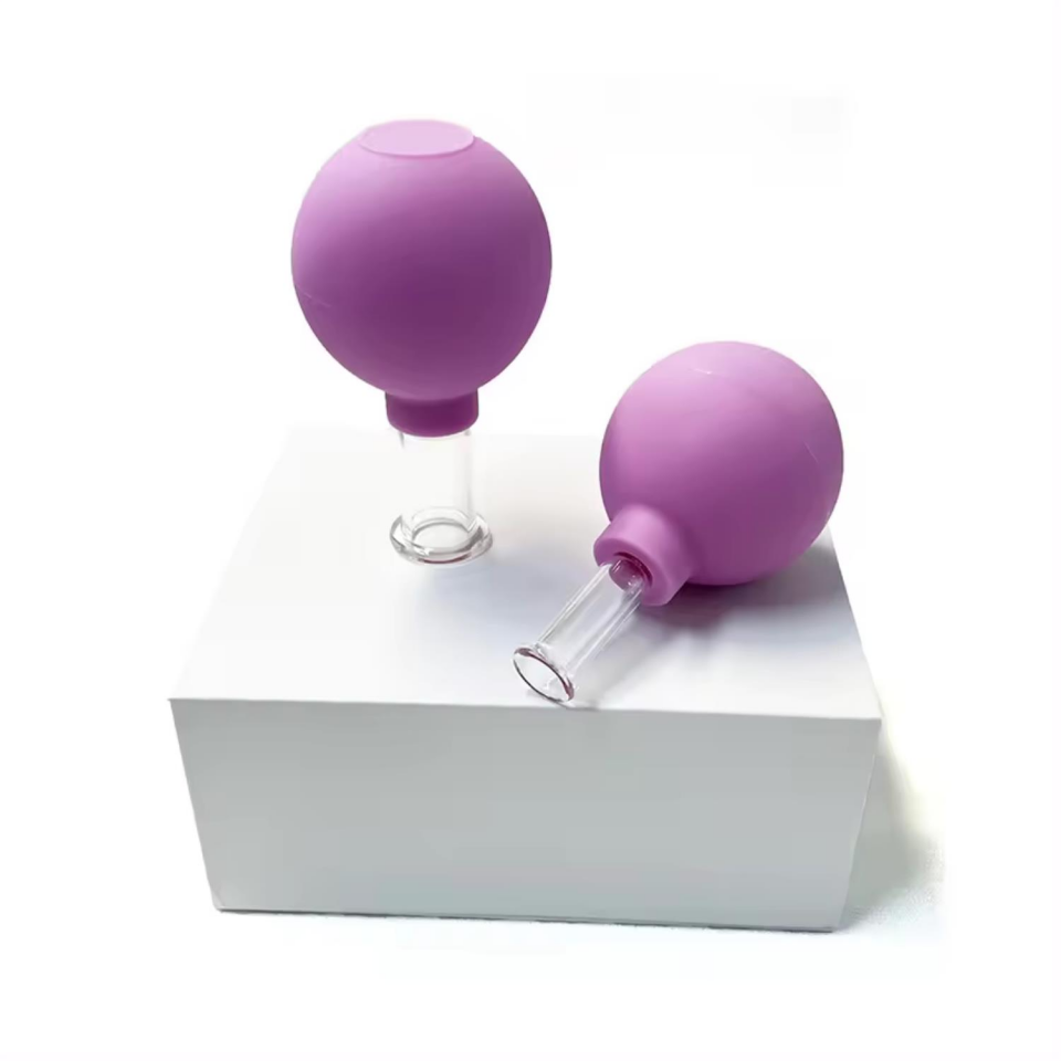 Mika Silikon Vakumlu Yüz Masaj Kupası 2'li Set Mor Renk