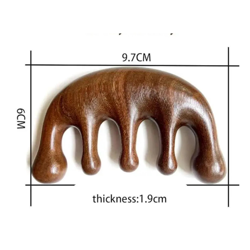 Ahşap Sandal Ağacı Gugu Masaj Yüz Masaj Gua Sha Saç Tarağı Model 1