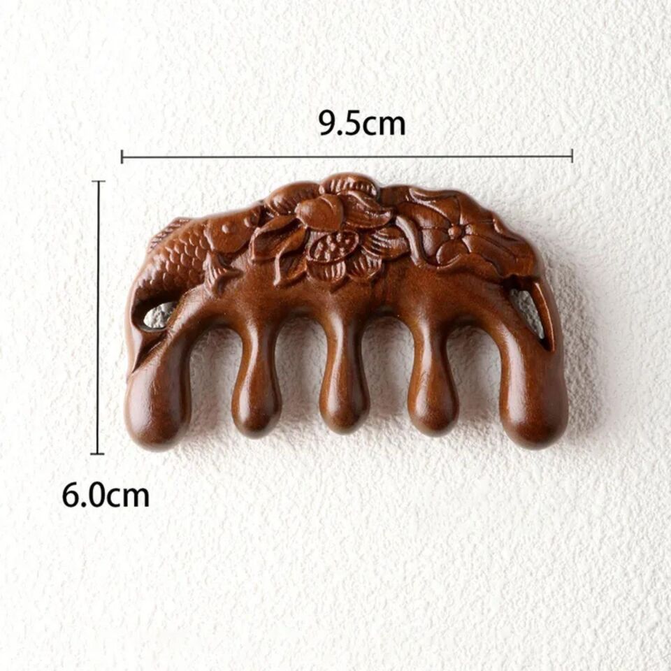 Ahşap Sandal Ağacı Gugu Masaj Yüz Masaj Gua Sha Saç Tarağı Model 4