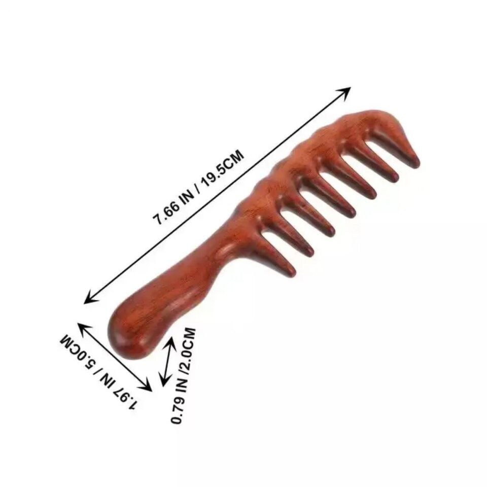 Ahşap Sandal Ağacı Gugu Masaj Yüz Masaj Gua Sha Saç Tarağı Model 6