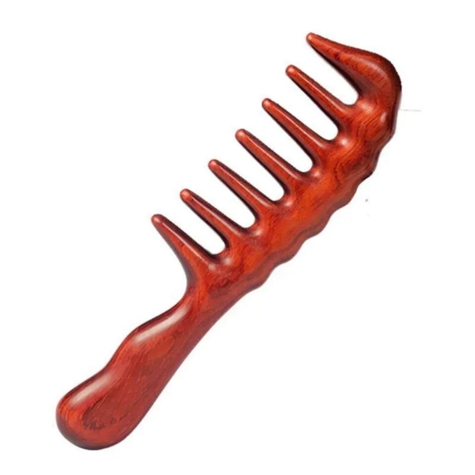 Ahşap Sandal Ağacı Gugu Masaj Yüz Masaj Gua Sha Saç Tarağı Model 6