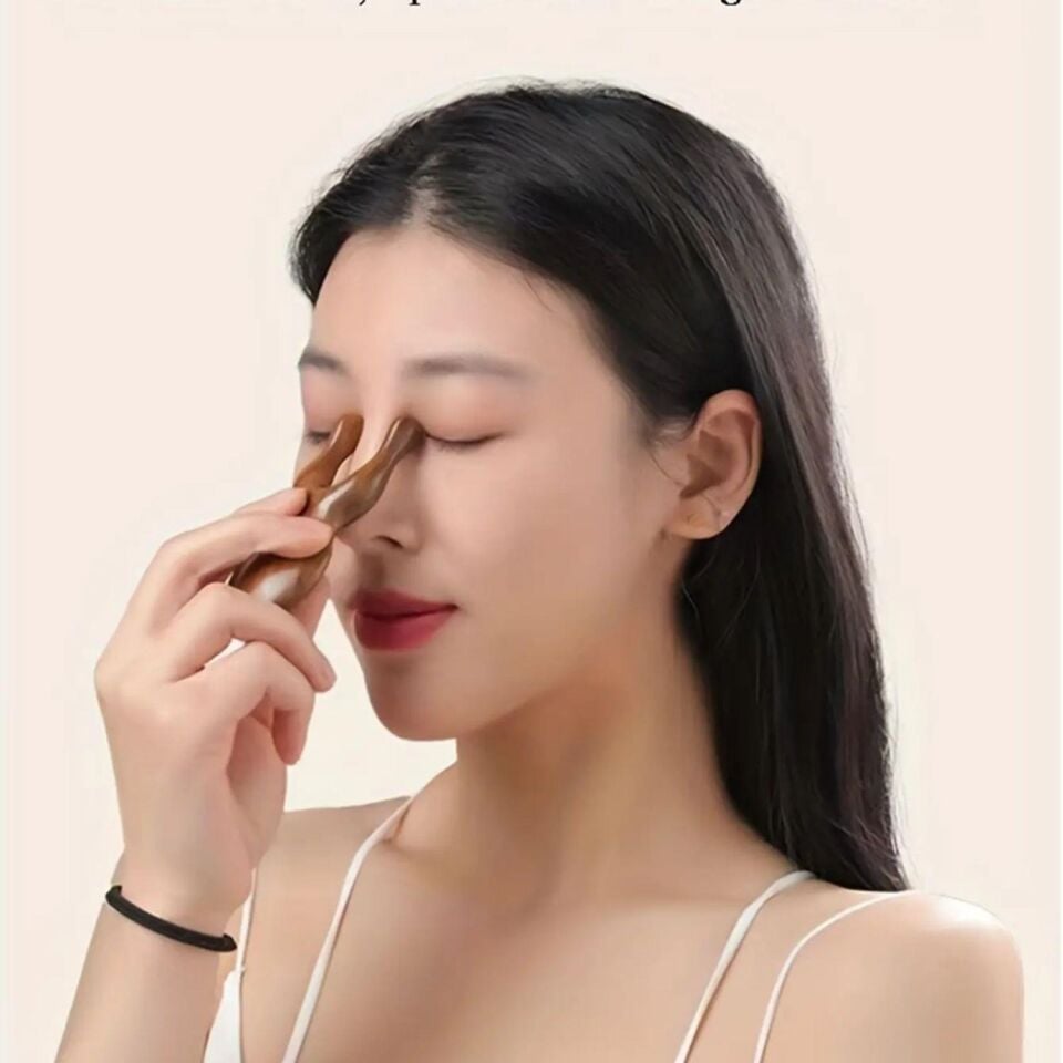 Ahşap Sandal Ağacı Gugu Masaj Yüz ve Burun Gua Sha Masaj Aparatı