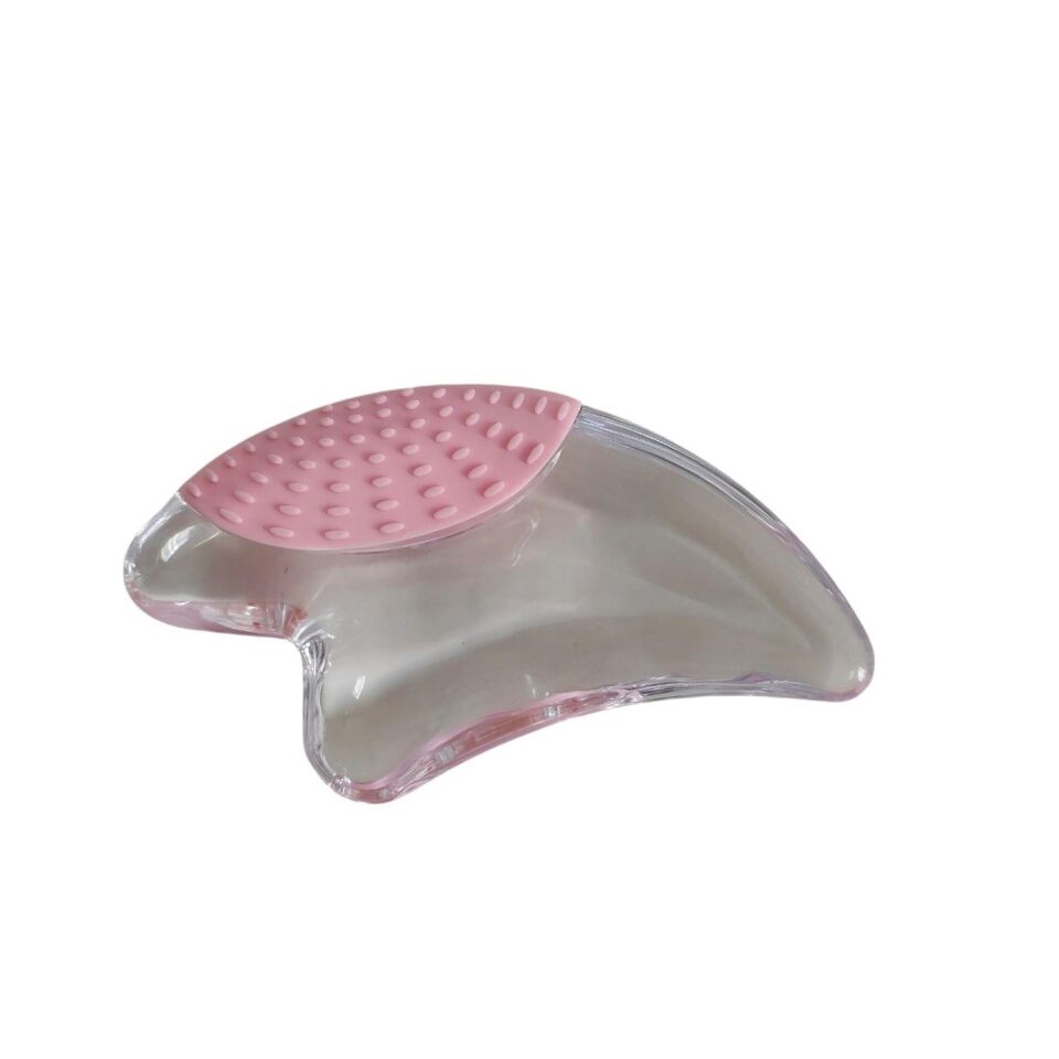 Guasha Masaj Aparatı Kristal Yüz Temizleme ve Gua Sha Masaj Aparatı Pembe Renk