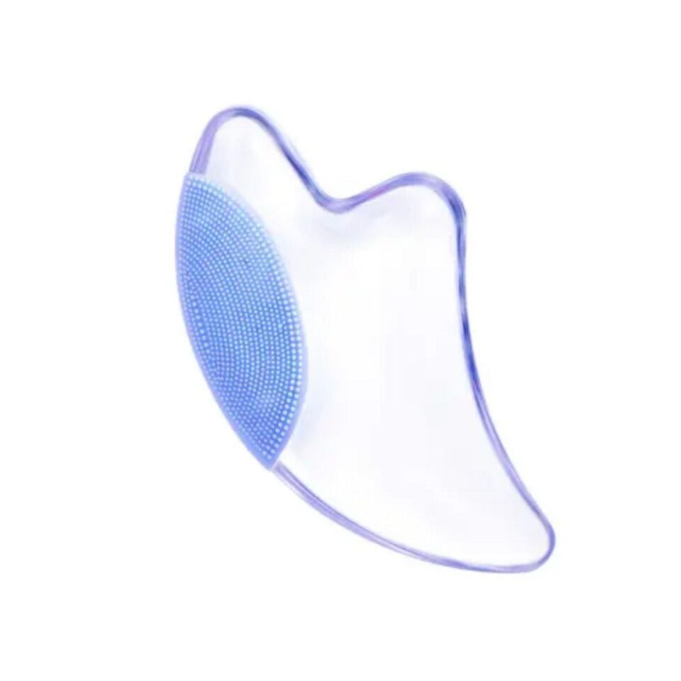 Guasha Masaj Aparatı Kristal Yüz Temizleme ve Gua Sha Masaj Aparatı Mavi Renk